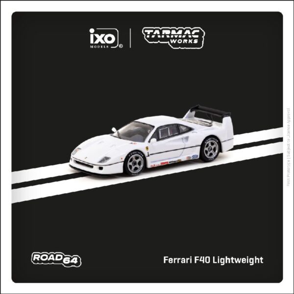 (Preorder) Tarmac Works 1:64 Ferrari F40 Lightweight – White – Road64