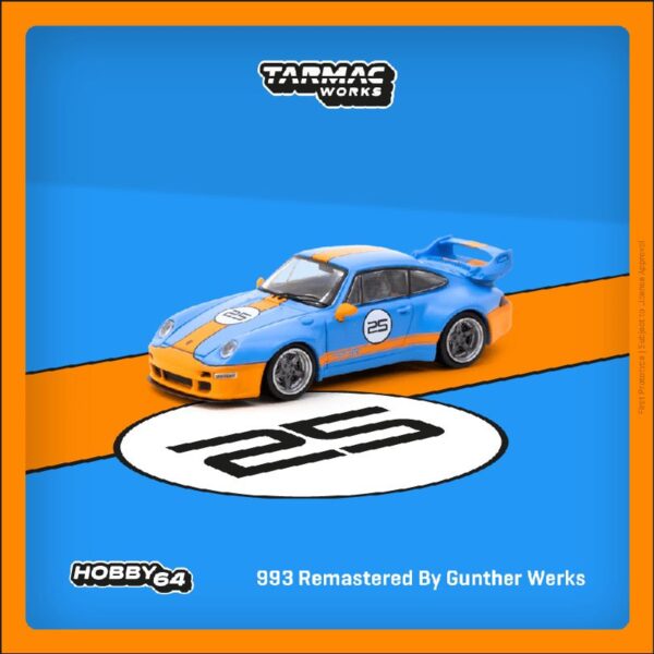 (Preorder) Tarmac Works 1:64 993 Remastered By Gunther Werks – Blue / Orang – Hobby64