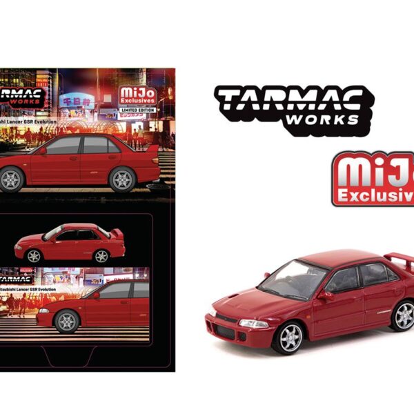 (Preorder) Tarmac Works 1:64 Mitsubishi Lancer GSR Evolution – Red – Global64 – Mijo Exclusives