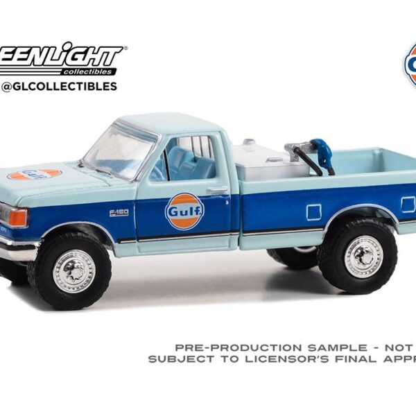 Greenlight 1:64 Gulf Oil Special Edition Series 2 – 1990 Ford F-150 With Fuel Transfer – Blue