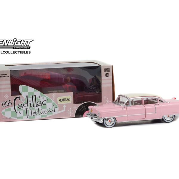 Greenlight 1:24 1955 Cadillac Fleetwood Series 60 – Pink with White Top