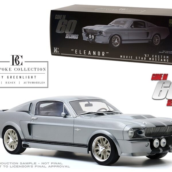 Greenlight 1:12 1967 Ford Mustang Eleanor – Gone In Sixty Seconds – Bespoke Collection