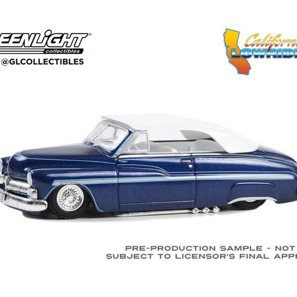 Greenlight 1:64 California Lowriders Series 4 – 1950 Mercury Eight Chopped Top Convertible – Blue