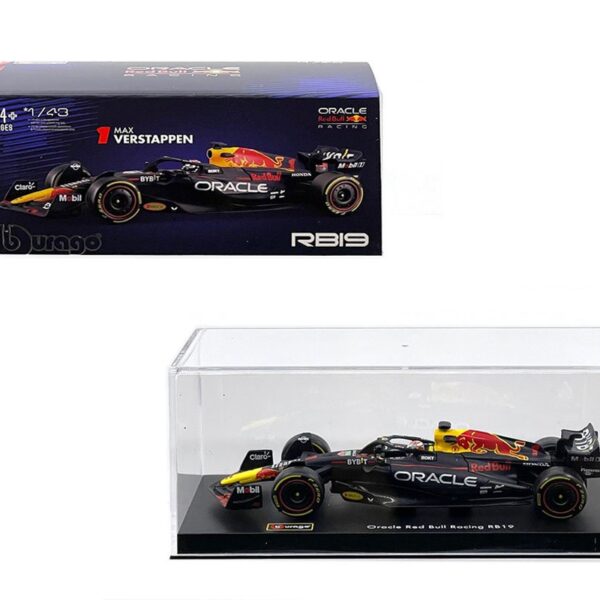 Bburago 1:43 Oracle Red Bull Racing RB19 #1 Max Verstappen 2023 with Driver and Showcase