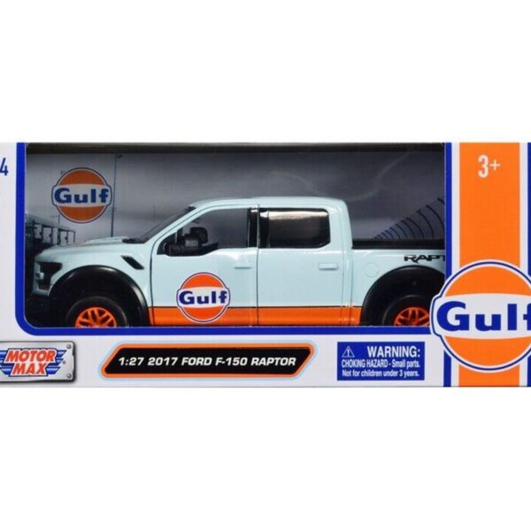 Motormax 1:27 2017 Ford F-150 Raptor – Light Blue – Gulf