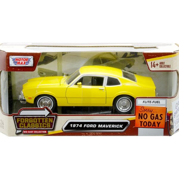 Motormax 1:24 1974 Ford Maverick – Yellow – Forgotten Classics