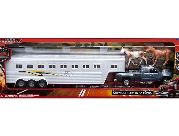 New Ray 1:32 Chevrolet Silverado Fifth Wheel W/ 2 Horse – Long Haul Truckers