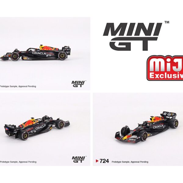 (Preorder) Mini GT 1:64 Oracle Red Bull Racing RB19 #1 Max VerstappenÂ F1Â 2023 Bahrain GP Winner – MiJo Exclusives