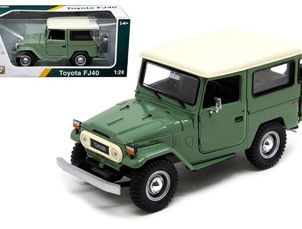 Motormax 1:24 Toyota FJ40 – Green with White Top â€“ Platinum Collection