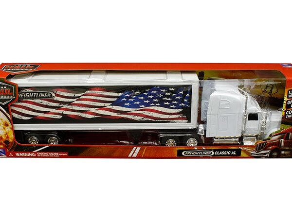New Ray 1:32 Freightliner classic  XL with Patriotic graphic – White â€“ Long Haul Truckers