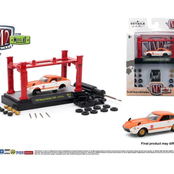 M2 Machines 1:64 Model Kit Auto-Lift Release 17 – 1970 Nissan Fairlady Z432 (Orange/White)