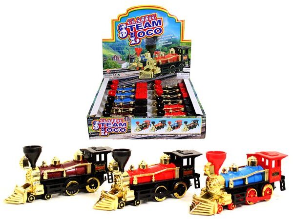 Classic Steam Locomotive 7″ – Train – Display Tray Set of 12