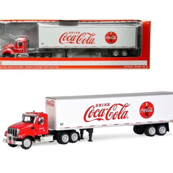 Motor City Classics 1:50 ‘Drink Coca-Cola’ Tractor and Trailer 53′ – Red Cab with White Trailer