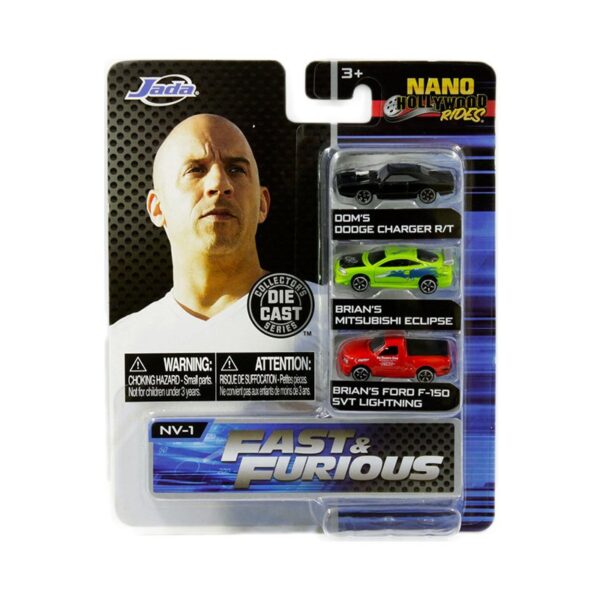 Jada 1.65″ The Fast & Furious 2019 3-Pack â€“ Nano Hollywood Rides