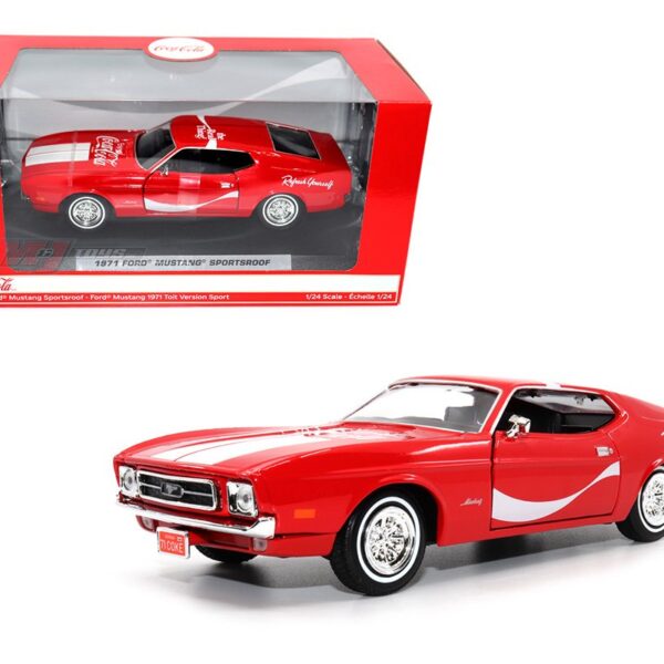 Motor City Classics 1:24 1971 Coca-Cola Ford Mustang Sportsroof – Red