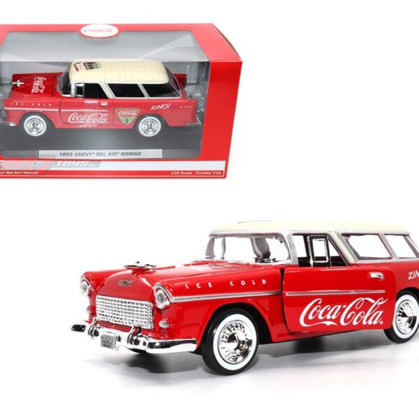 Motor City Classics 1:24 1955 Coca-Cola Chevrolet Nomad – Red with Beige Top