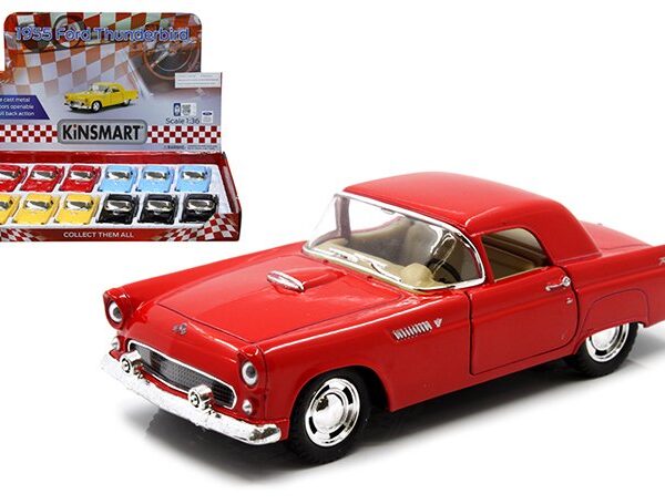 Kinsmart 1:38 1955 Ford Thunderbird Hard Top 5″ (KT5319D) – Display Tray Set of 12