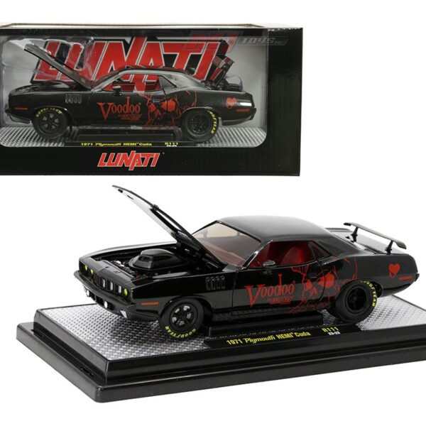 M2 Machines 1:24 1971 PLymouth HEMI Cuda Voodoo – Metallic Black – Release 111