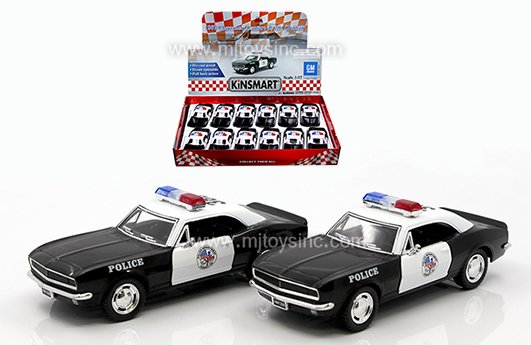 Kinsmart 1:37 1967 Chevrolet Camaro Z/28 Police Car 5″ – Display Tray Set of 12