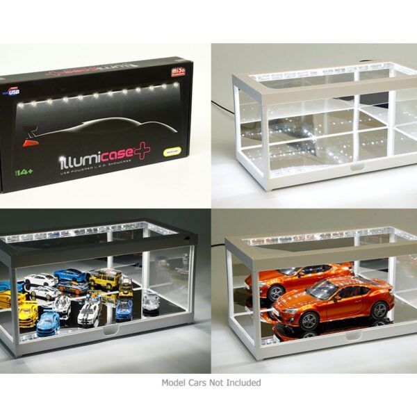 Illumicase Plus 1:18 USB Powered LED Showcase White – MiJo Exclusives