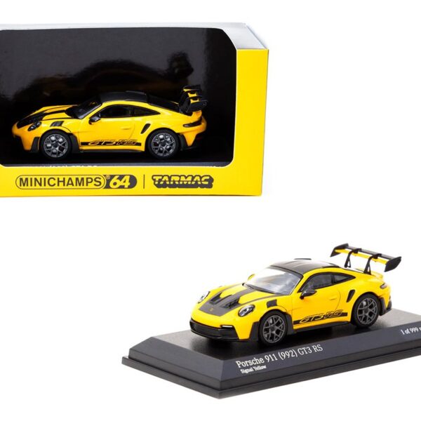 Minichamps X Tarmac Works 1:64 Porsche 911 (992) GT3 RS – Signal Yellow – Collab64