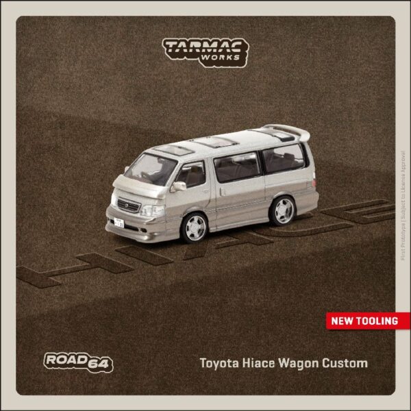 Tarmac Works 1:64 Toyota Hiace Wagon Custom – Silver / Brown