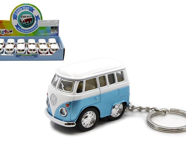 Kinsfun 2â€³ Volkswagen Little Van Solid with Keychain â€“ Display Tray Set of 12