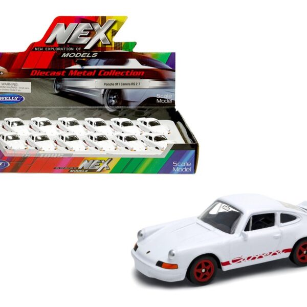 Welly 3″ Porsche 911 Carrera RS 2.7 – White – Display Tray Set of 12