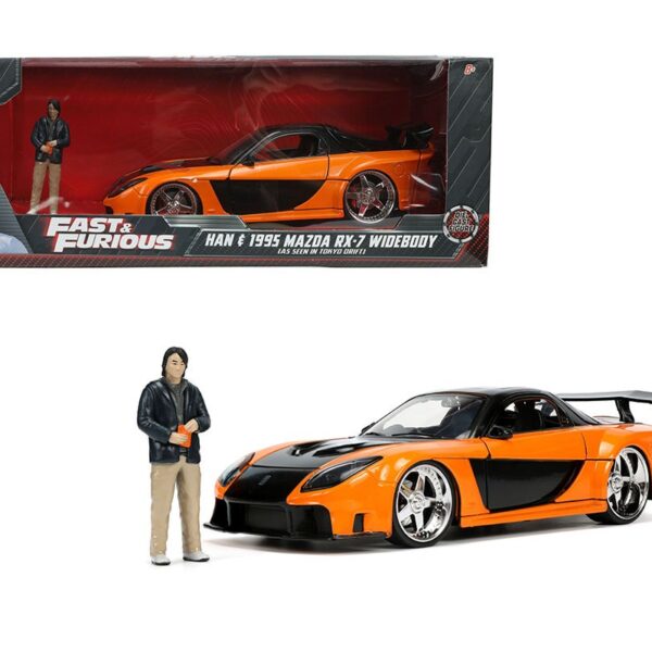 Jada 1:24 1995 Mazda RX-7 Widebody With Han Figure Tokyo Drift – Fast & Furious – Hollywood Rides