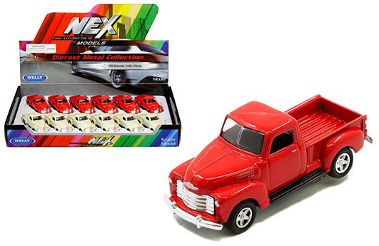 Welly 3″ 1953 Chevrolet Pickup Truck (Cream & Red) – Display Tray Box of 12