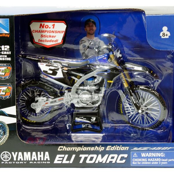 New Ray 1:12 Yamaha YZ450F Championship Edition #3 Eli Tomac – Yamaha Factory Racing – Motorcycles