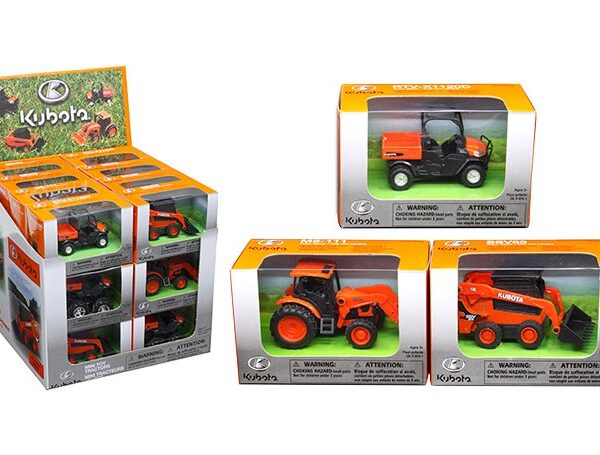 New Ray 1:64 Kubota Assortment (3 Styles)(~3″ / 1:64)