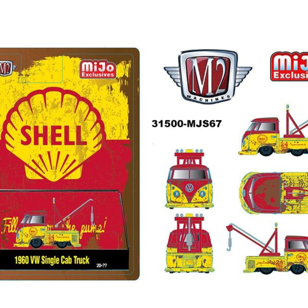 (Preorder) M2 Machines 1:64 1960 Volkswagen Single Cab Tow Truck SHELL OIL Weathered Limited 4,800 Pieces – Mijo Exclusives