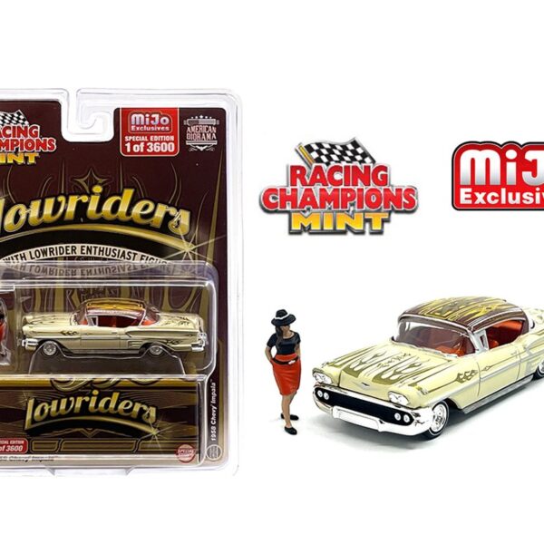 Racing Champions 1:64 Lowriders 1958 Chevrolet Impala SS With American Diorama Figure Limited 3,600 Pieces – Mijo Exclusives