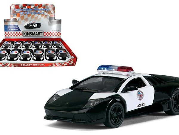 Kinsmart 1:36 Lamborghini Murcielago LP640 Police Version 5â€³ -Display Tray Box of 12