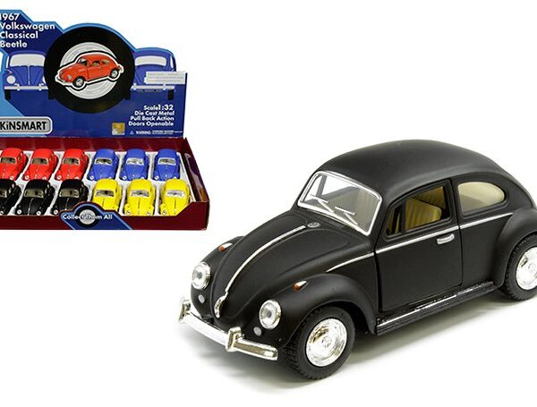 Kinsmart 1:32 1967 Volkswagen Classical Beetle Primer Colors 5″ – Display Tray Box of 12