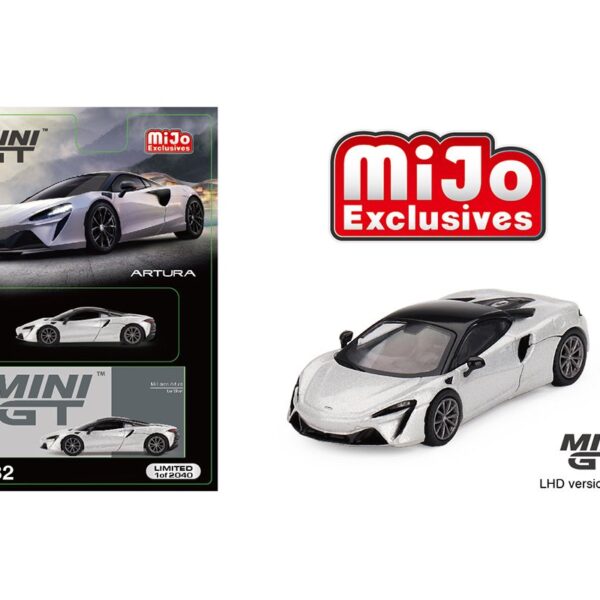 Mini GT 1:64 McLaren Artura – Ice Silver – LHD – MiJo Exclusives