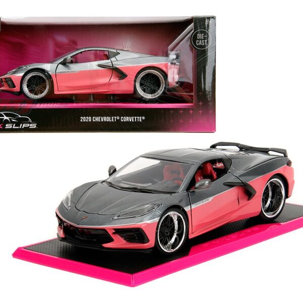 Jada 1:24 2020 Chevrolet Corvette – Metallic Grey Pink – Pink Slips