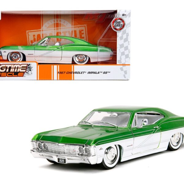 Jada 1:24 1967 Chevrolet Impala SS – Candy Green and White – Bigtime Muscle