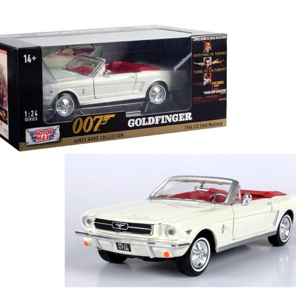 Motormax 1:24 1964 1/2 Ford Mustang Convertible (White) – James Bond Collection – Goldfinger