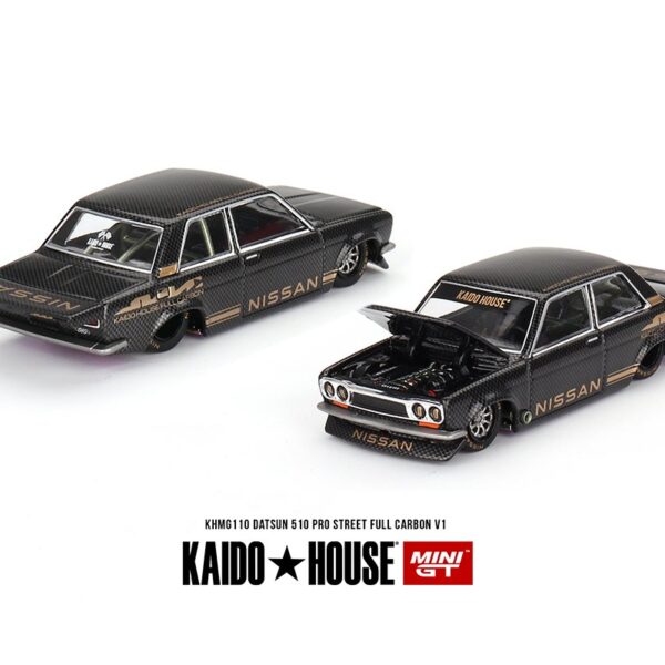 (Preorder) Kaido House x Mini GT 1:64 Datsun 510 Pro StreetÂ Full Carbon V1- Black Carbon