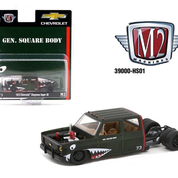M2 Machines 1:64 1973 Chevrolet Cheyenne Super 30 Bedless – Shark Mouth – Auto-Thentics