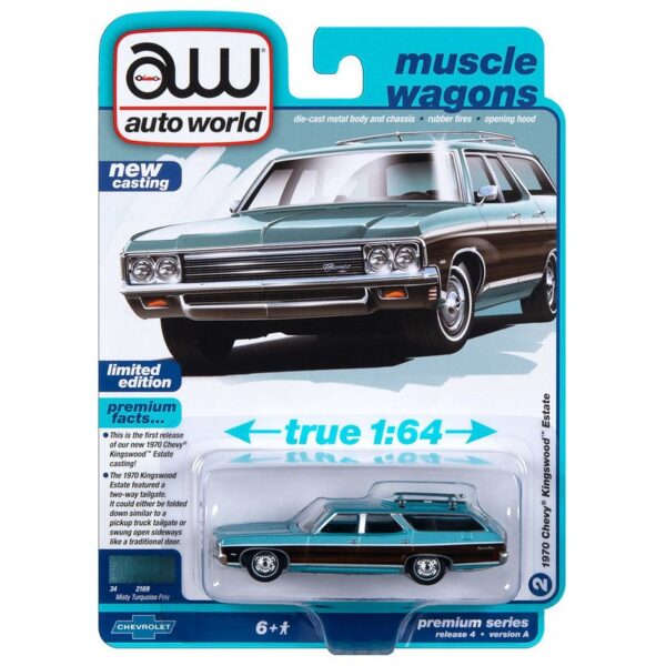 Auto World 1:64 1970 Chevrolet Kingswood Estate – Misty Turquoise Poly – Premium 2023 Release 4 Version A Limited Edition