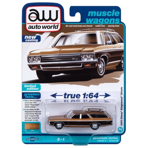 Auto World 1:64 1970 Chevrolet Kingswood Estate – Champagne Gold Poly – Premium 2023 Release 4 Version B Limited Edition