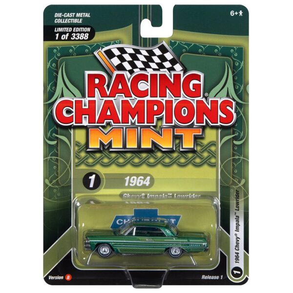 Racing Champions 1:64 1964 Chevrolet Impala Lowrider – Green – Mint 2023 Release 1 Version B Limited Edition