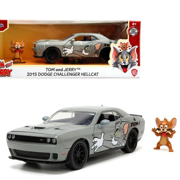 Jada 1:24 2015 Dodge  Challenger Hellcat with Jerry – Tom & Jerry – Hollywood Rides