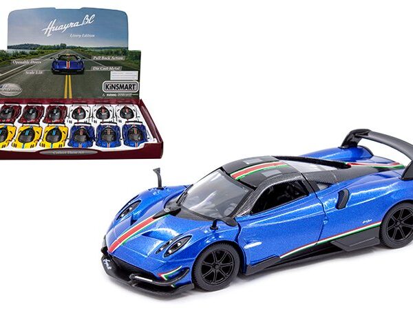Kinsmart 1:36 2016 Pagani Huayra BC Livery Edition 5â€³ (KT5400DF) – Display Tray Set of 12