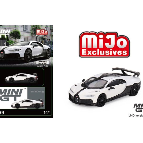 Mini GT 1:64 Bugatti Chiron Pur SportÂ  – White – Mijo Exclusives