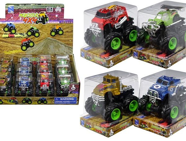 New Ray 1:72 Monster 4X4 in PVC Covers – Display Tray Set of 12