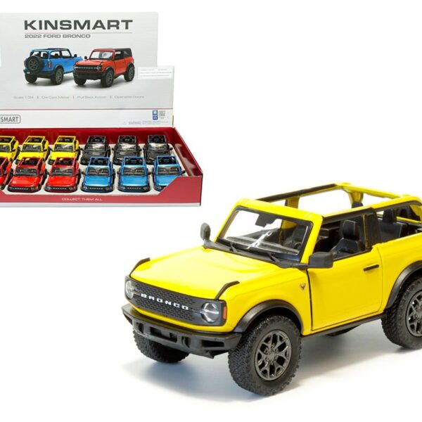 Kinsmart 1:34 2022 Ford Bronco Convertible -KT5438DA â€“ Display Tray Set opf 12